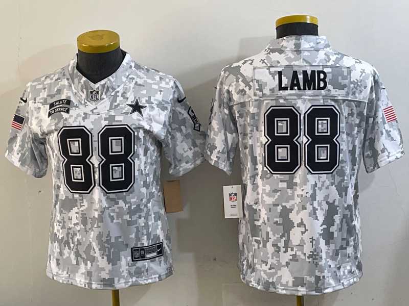 Womens Dallas Cowboys #88 CeeDee Lamb 2024 FUSE Arctic Camo Salute to Service Limited Stitched Jersey Dzhi